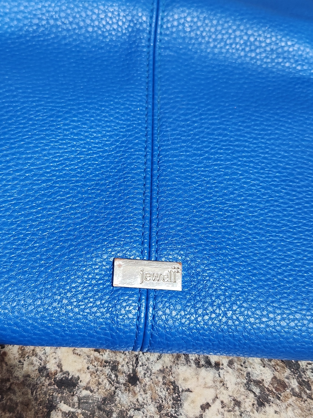 Jewell Thirty- One Blue Pebbled Leather Women's Clutch